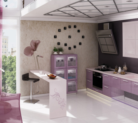 Фиолетовая кухня: идеи дизайна, фото в интерьере в Чите
