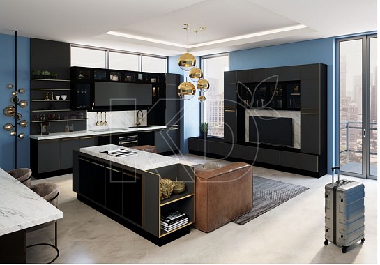 Черная кухня в стиле модерн