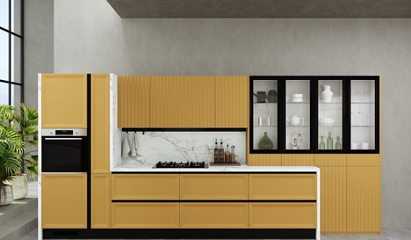 Бежевая кухня в Мурманске