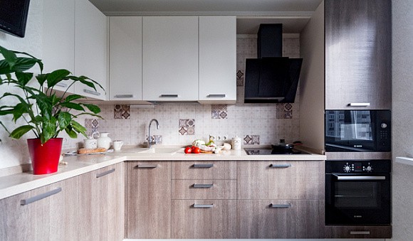 Бежевая кухня в Клину