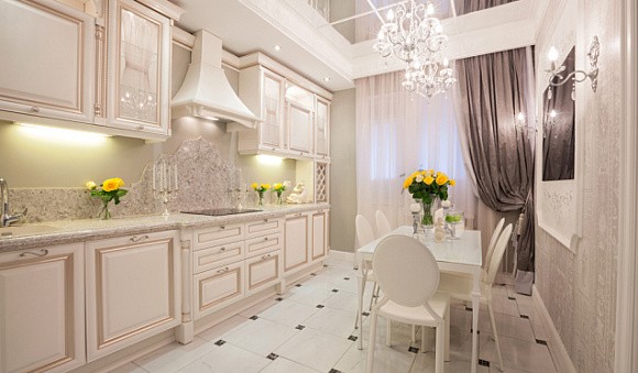 Бежевая кухня в Твери