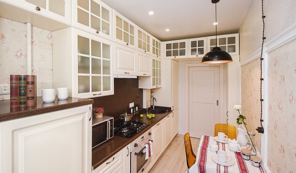 Бежевая кухня в Клину