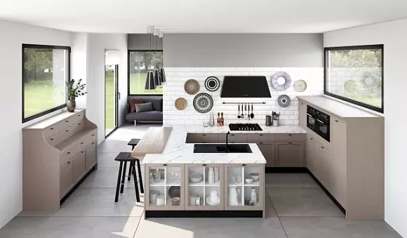 Бежевая кухня в Твери