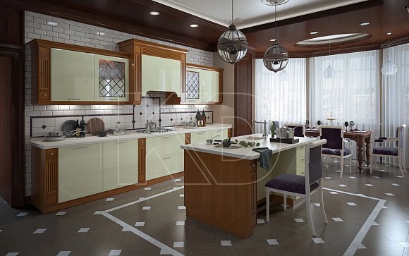 Гарнитур для кухни из массива в магазине