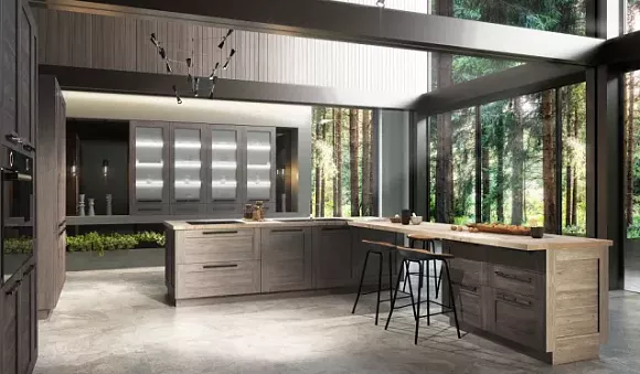 Коричневая кухня в Воронеже