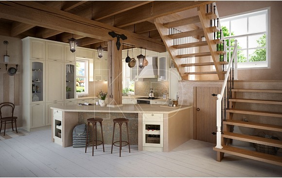 Фасады из массива ясеня для кухни