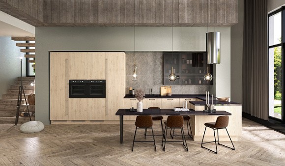 Бежевая кухня в Твери